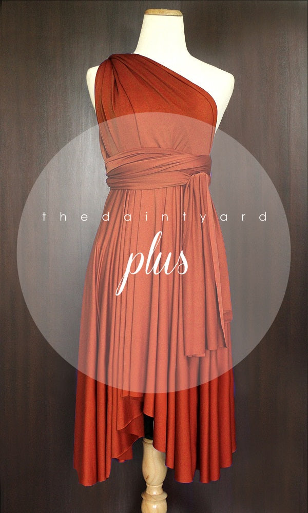 TDY Burnt Orange Short Infinity Bridesmaid Dress Thedaintyard TDY Burnt Orange Short Infinity Bridesmaid Dress Thedaintyard