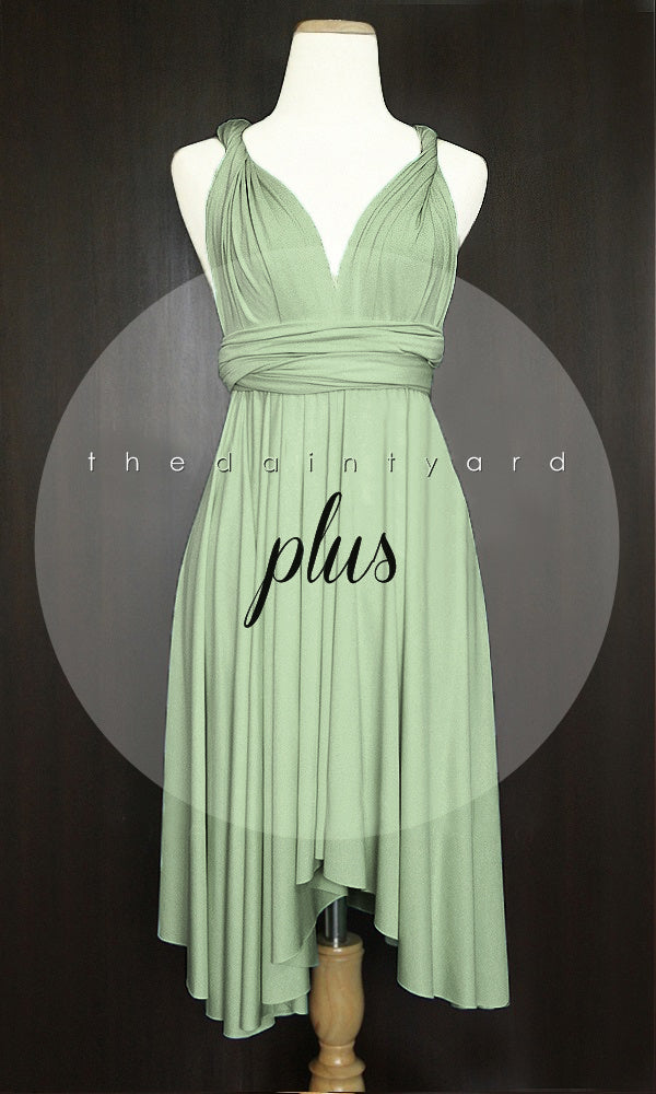 TDY Sage Green Short Infinity Bridesmaid Dress Thedaintyard TDY Sage Green Short Infinity Bridesmaid Dress Thedaintyard