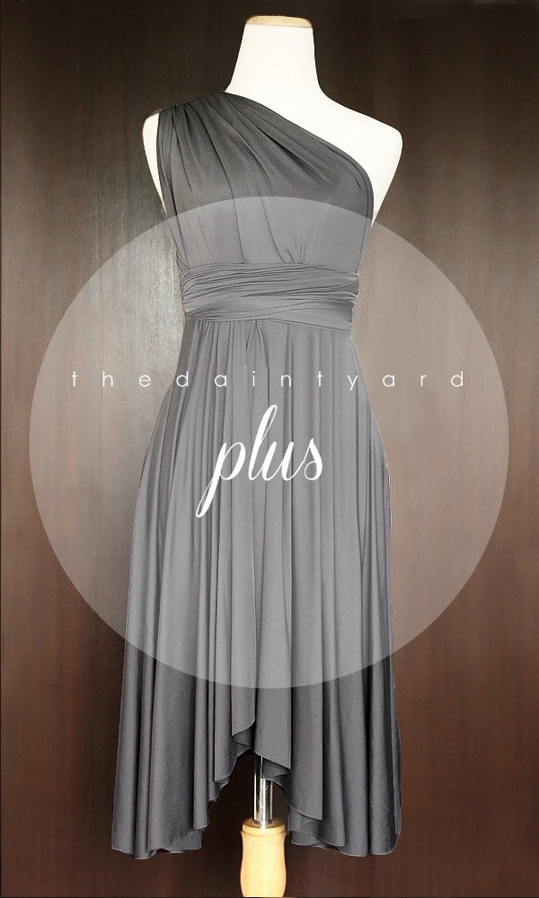 TDY Slate Grey Short Infinity Bridesmaid Dress Thedaintyard TDY Slate Grey Short Infinity Bridesmaid Dress Thedaintyard