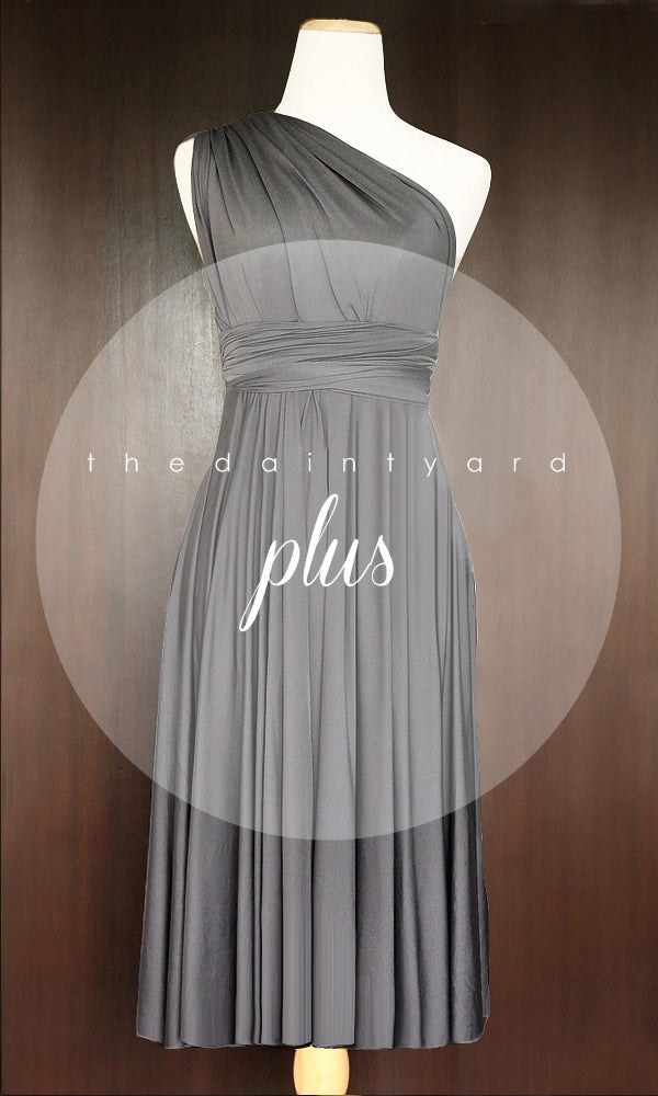 TDY Slate Grey Short Infinity Bridesmaid Dress Thedaintyard TDY Slate Grey Short Infinity Bridesmaid Dress Thedaintyard