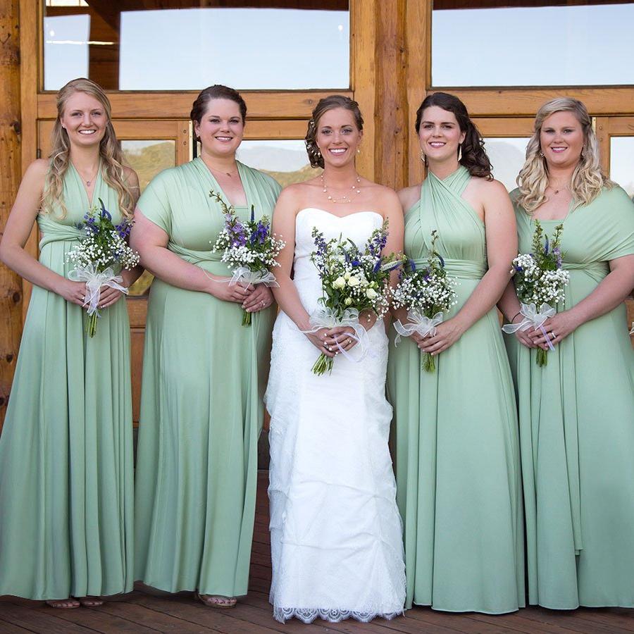 TDY Sage Green Maxi Infinity Bridesmaid Dress – Thedaintyard