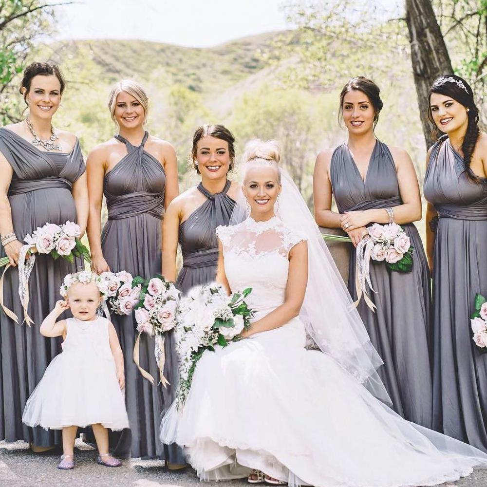 TDY Slate Grey Maxi Infinity Bridesmaid Dress Thedaintyard TDY Slate Grey Maxi Infinity Bridesmaid Dress Thedaintyard