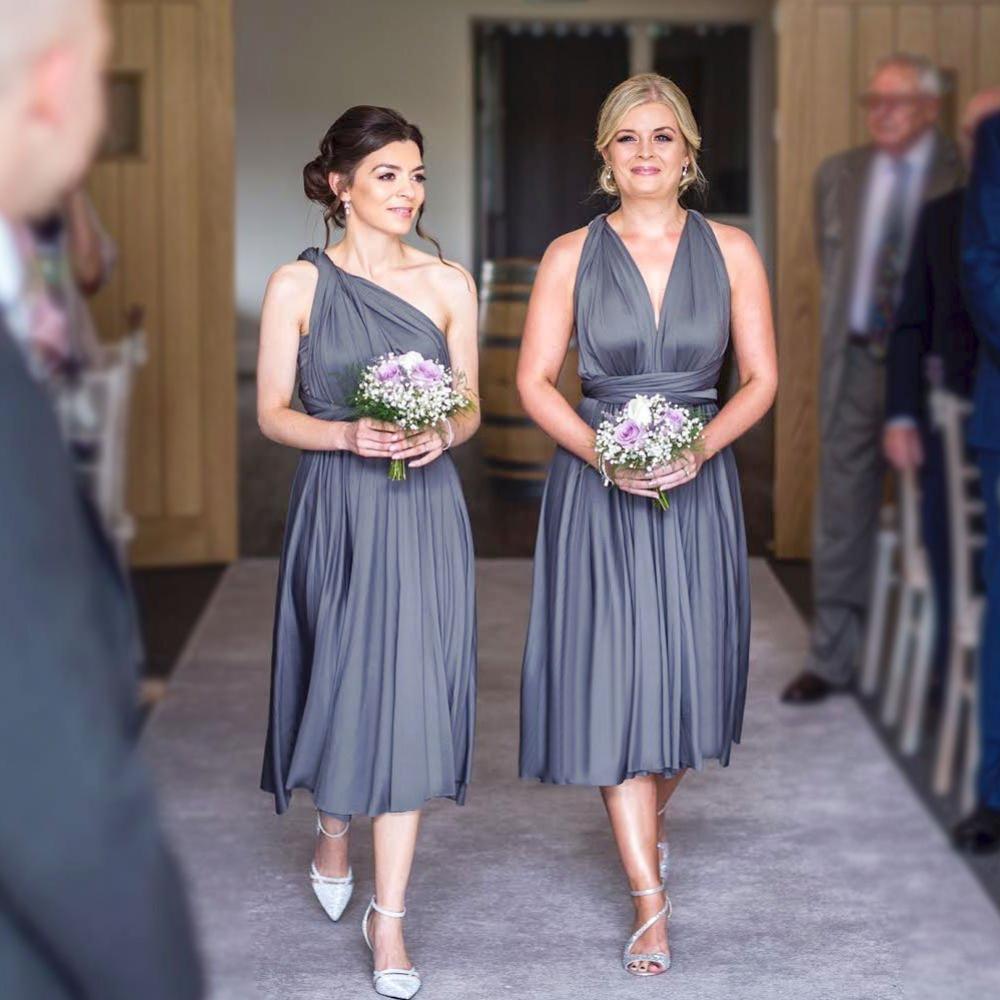 TDY Slate Grey Short Infinity Bridesmaid Dress Thedaintyard TDY Slate Grey Short Infinity Bridesmaid Dress Thedaintyard