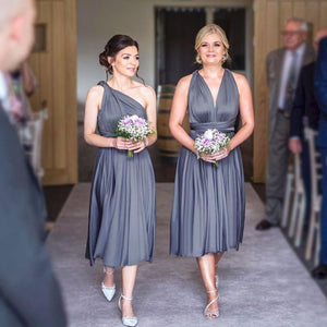 TDY Slate Grey Short Infinity Bridesmaid Dress Thedaintyard TDY Slate Grey Short Infinity Bridesmaid Dress Thedaintyard