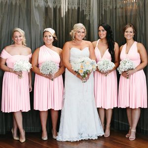 pink short bridesmaid dresses Pink Short Strapless Bridesmaid Dress With Puffy Removable Sleeves TANYA BRIDAL