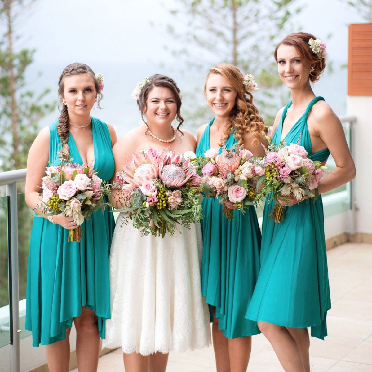 infinity dress teal green Made in USA Teal Green Infinity Dress Bridesmaid Multiway Convertible Dress Made in USA +36 Colors