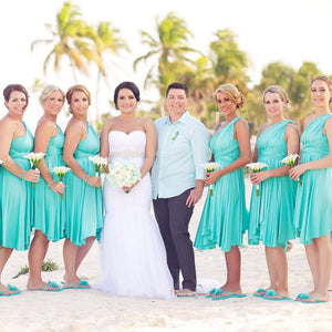 turquoise bridesmaid dress TDY Turquoise Short Infinity Bridesmaid Dress – Thedaintyard