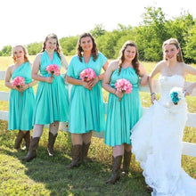 Load image into Gallery viewer, TDY Turquoise Short Infinity Dress